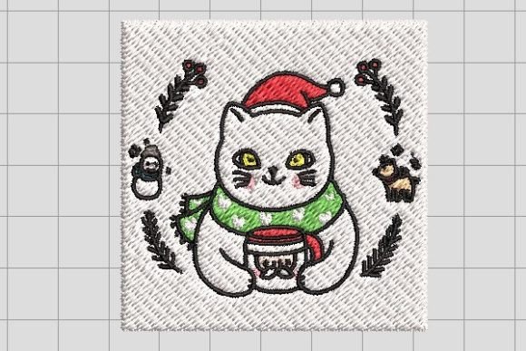 Adorable Cartoon Cat Embroidery File