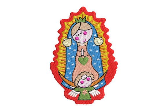 Animated Virgin of Guadalupe Embroidery