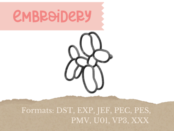 Balloon Dog Embroidery Design