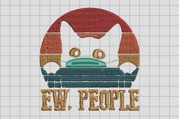Cat Facemask Isolate People Embroidery