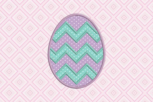 Chevron Easter Egg Applique Embroidery