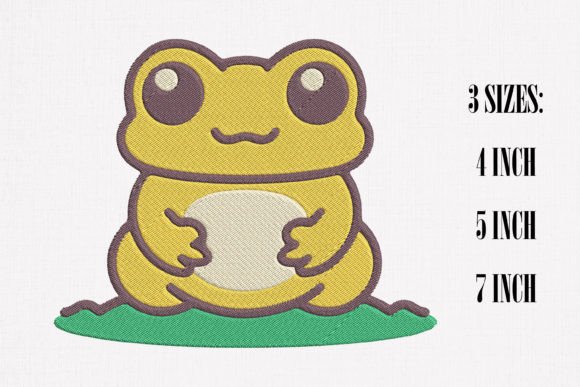 Cute Yellow Frog Embroidery