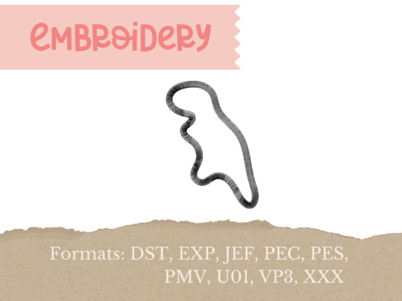 Dinosaur Nugget T-Rex Embroidery Design