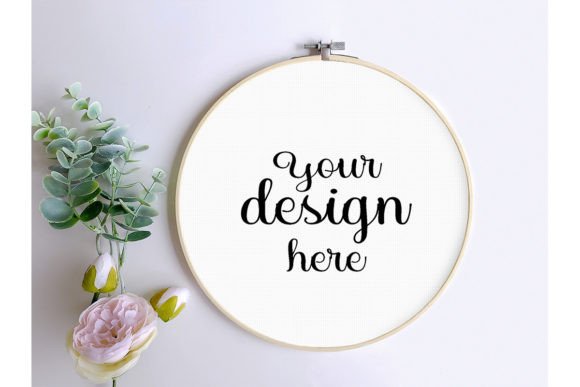 Embroidery Hoop Mockup PSD JPG