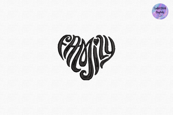 Family Heart Embroidery
