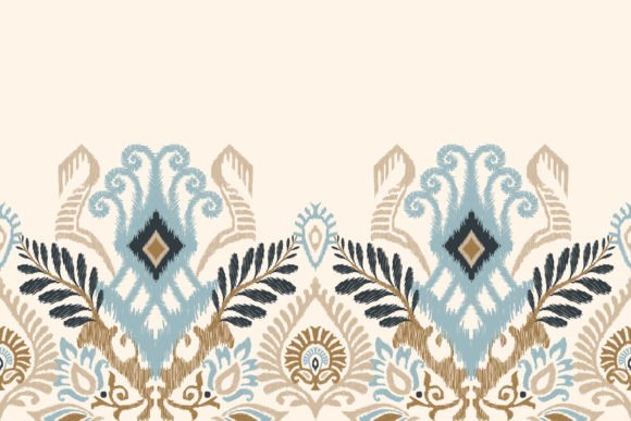 Floral Ikat Paisley Embroidery