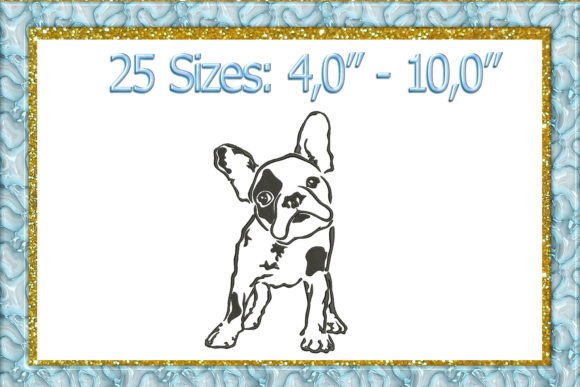 French Bulldog Embroidery Design