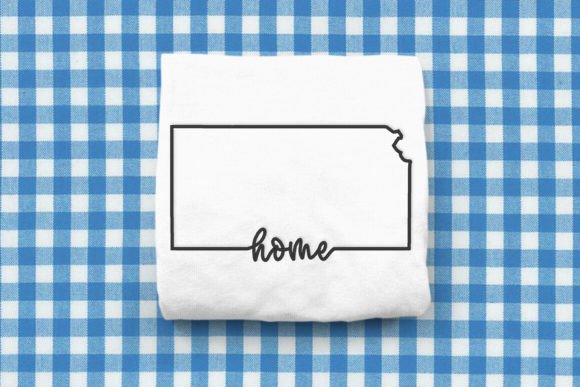 Kansas Home State Outline Embroidery
