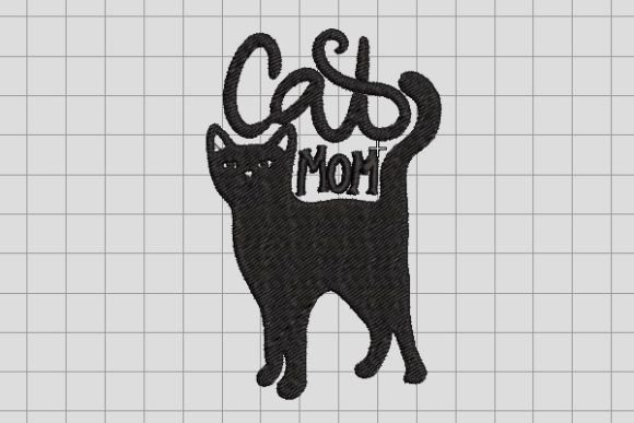 Mistery Black Mommy Cat Embroidery File